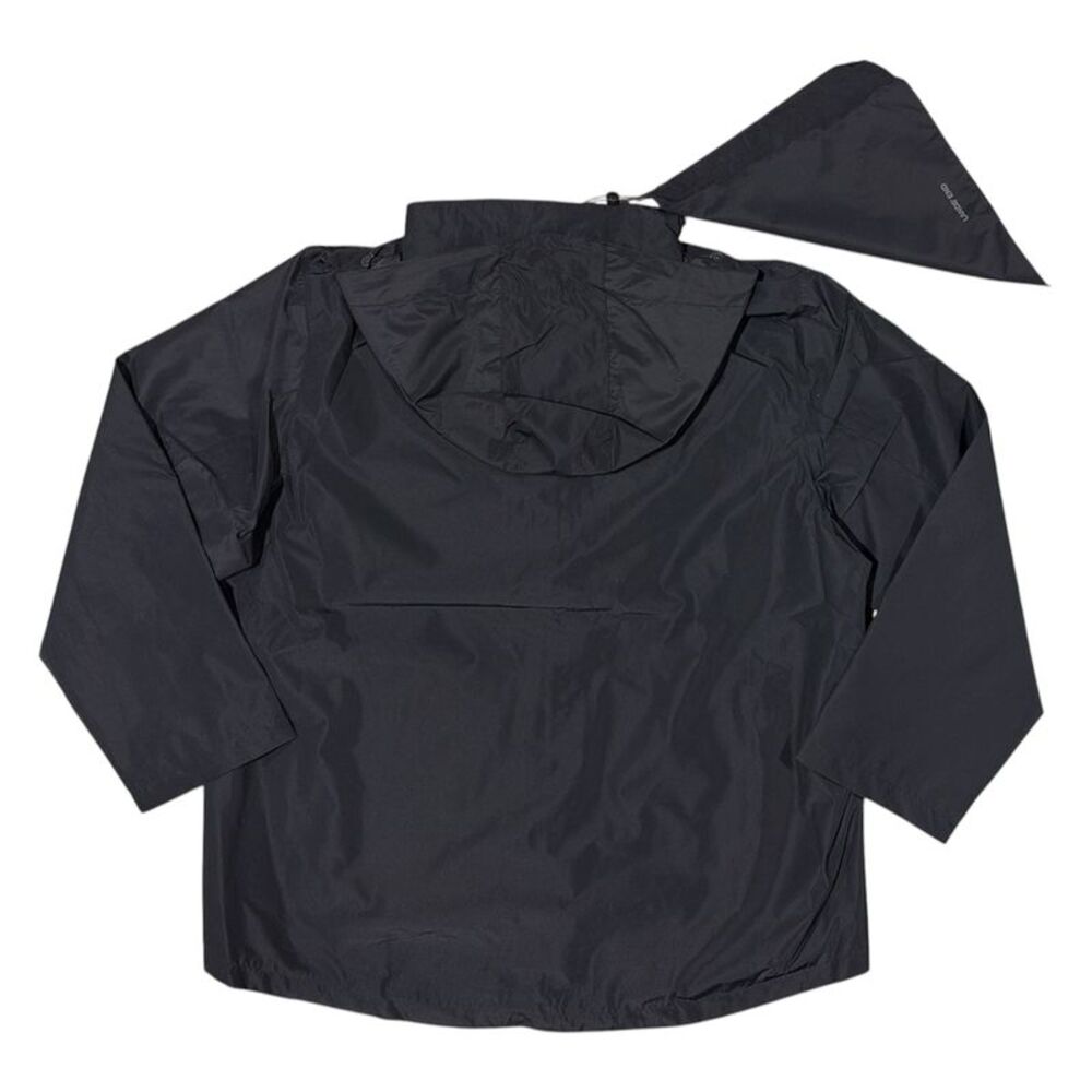 Lands' End Men's Lightweight Breathable Regular Fit Rain Jacket - Black - Picture 2 of 3